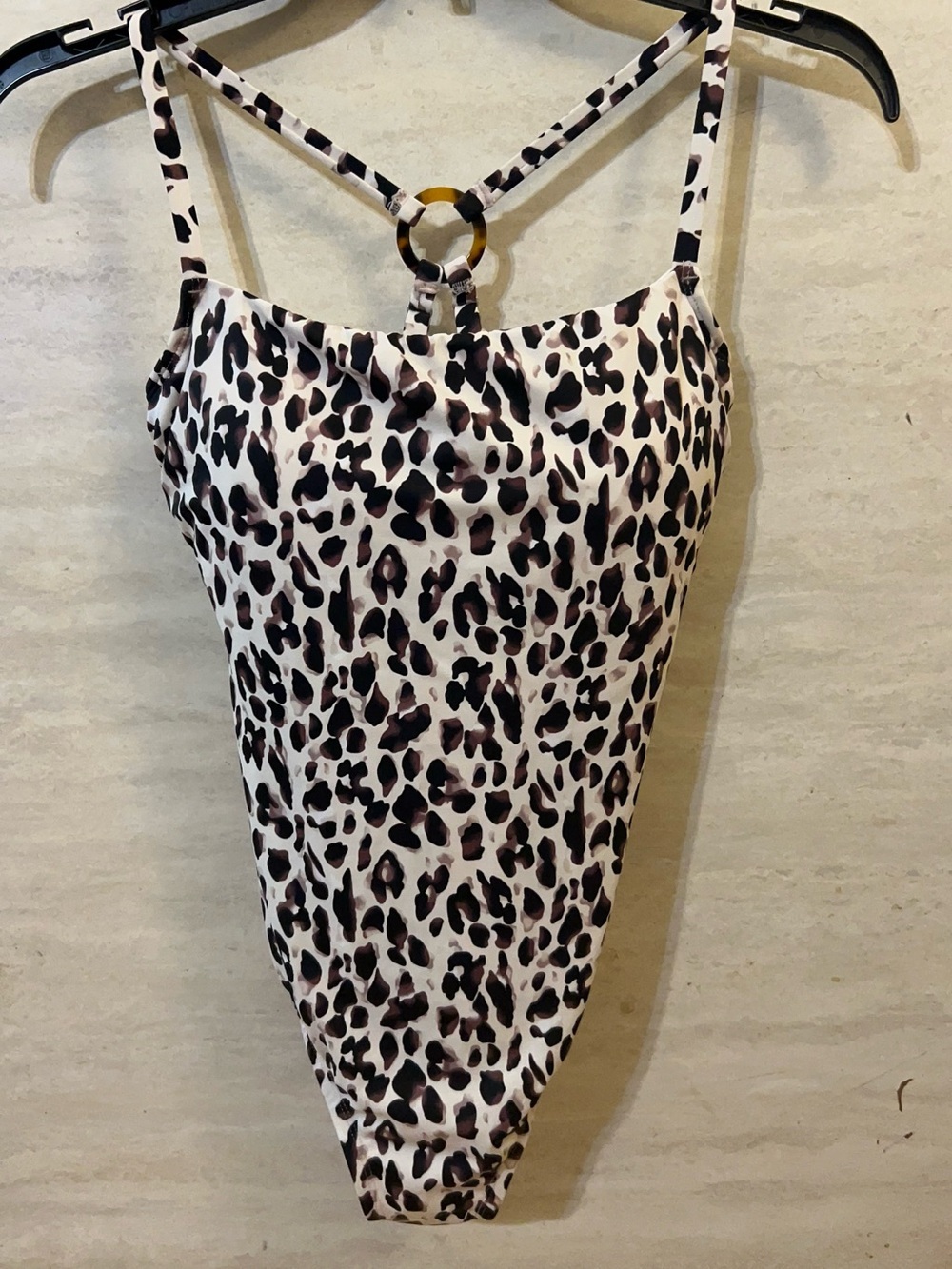 NWT-Indigo Sky leopard-print one-piece swimsuit, high-cut leg, keyhole detail